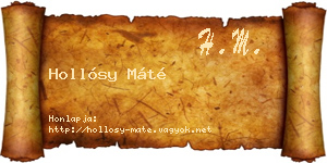 Hollósy Máté névjegykártya